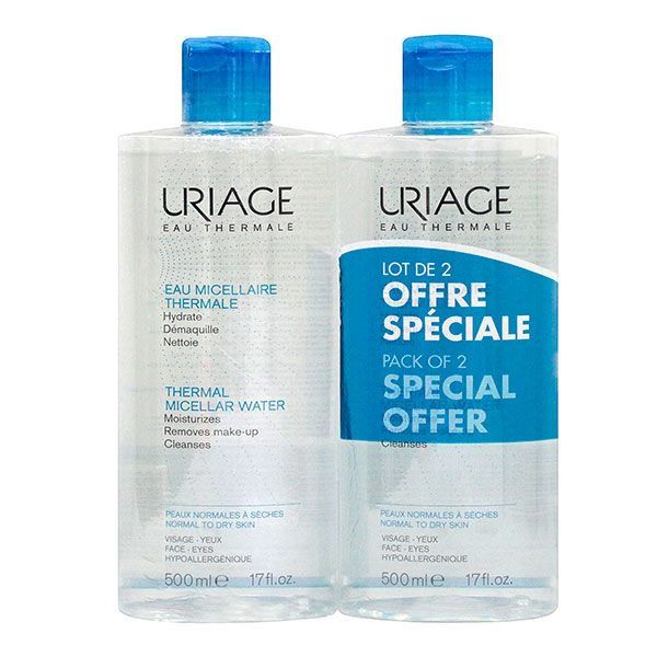 Eau micellaire peaux normales à sèches 2x500ml